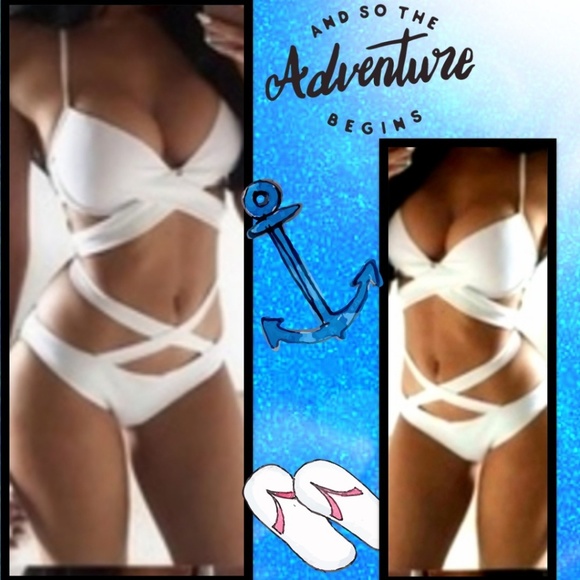 💖NEW💖2-Piece Push-Up Halter Top Bandage Bikini - Picture 1 of 2